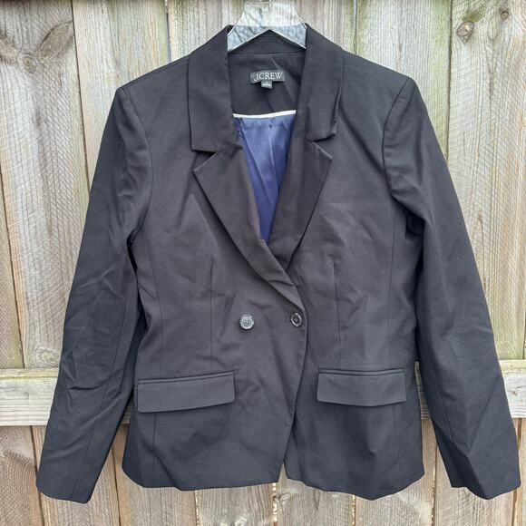 J. Crew Devon blazer in bi-stretch cotton blend Double Breasted Vented Black 12 - Picture 1 of 9